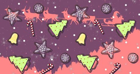 Festive Christmas Motifs on Artistic Background