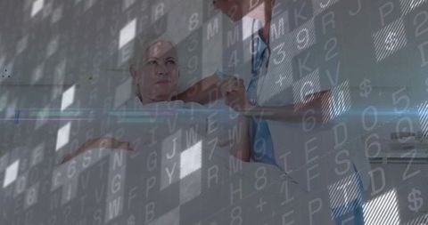 Nurse Assisting Elderly Patient Amidst Digital Innovation