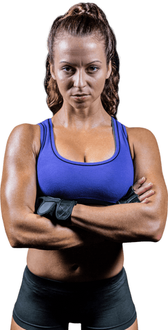 Confident Transparent Fitness Woman Crossed Arms Posture - Download Free Stock Videos Pikwizard.com