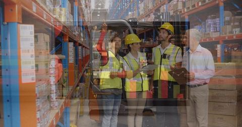 Warehouse Workers Analyzing Finance Data