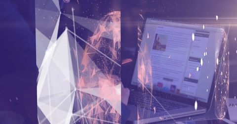 Digital Globe and Network with Laptop in Futuristic Theme - Download Free Stock Images Pikwizard.com