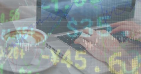 Financial Data Analysis with Overlay of Trading Graphics - Download Free Stock Images Pikwizard.com