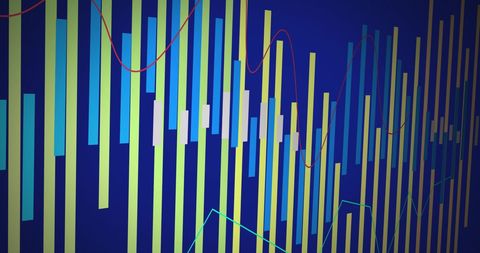 Digital Data Visualization with Vibrant Bars and Lines on Blue - Download Free Stock Images Pikwizard.com