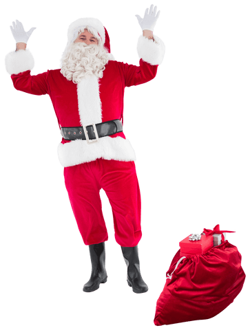 Transparent Santa Claus with Gift Sack Celebrating - Download Free Stock Videos Pikwizard.com
