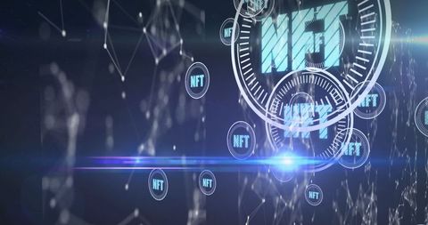 nft concept with digital network and scanners - Download Free Stock Images Pikwizard.com