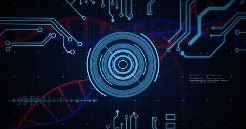 Futuristic Medical Data Interface with DNA Sequence Background - Download Free Stock Images Pikwizard.com