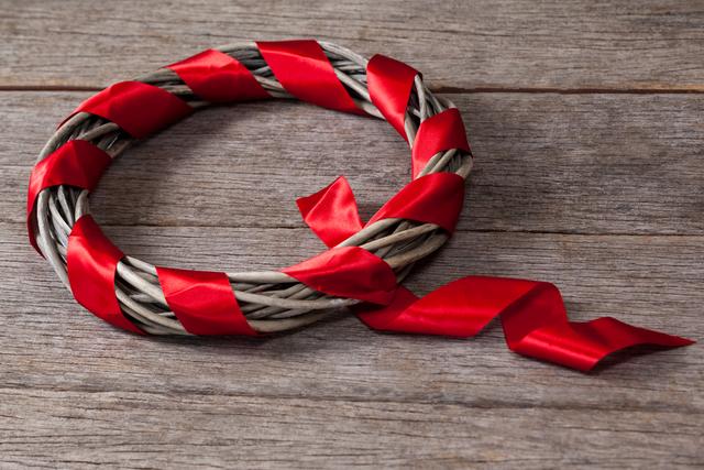 Grapevine wreath with red ribbon - Download Free Stock Photos Pikwizard.com