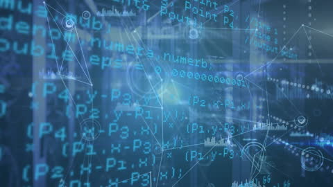 Futuristic Server Room Data Processing Concept