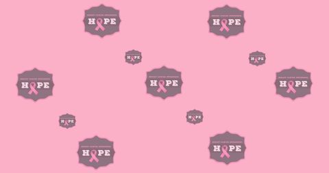 Breast cancer awareness patterns with hope ribbon motif