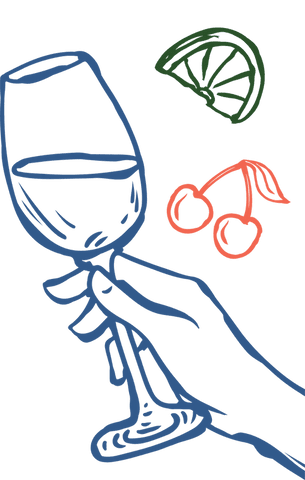 Hand Holding Glass with Cherry and Citrus Line Art on Transparent Background - Download Free Stock Videos Pikwizard.com