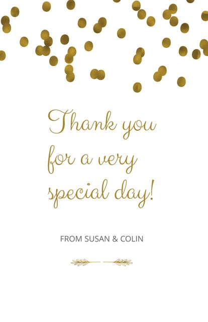 Elegant Gold Confetti Wedding Thank You Card Design - Download Free Stock Templates Pikwizard.com