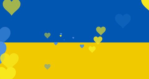 Blue and Yellow Hearts Over Ukraine Flag for Solidarity and Support - Download Free Stock Images Pikwizard.com