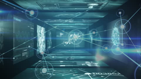 Futuristic Digital Network and Data Connections