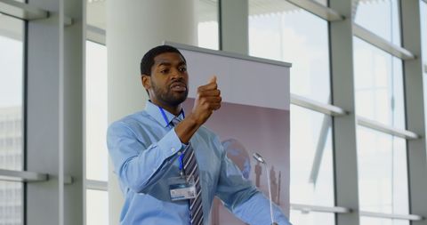 Dynamic Business Speaker Engages Audience in Corporate Seminar - Download Free Stock Images Pikwizard.com