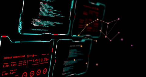 digital data and code on futuristic screens - Download Free Stock Images Pikwizard.com