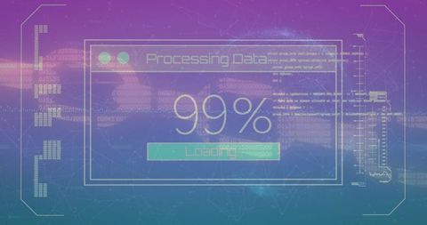 Digital Data Processing Interface Overlay with Futuristic Elements - Download Free Stock Images Pikwizard.com