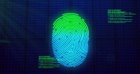 digital fingerprint over modern data graphics interface - Download Free Stock Images Pikwizard.com