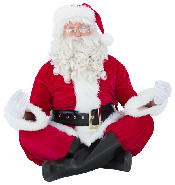 Transparent Santa Claus Sitting in Lotus Pose - Download Free Stock Videos Pikwizard.com