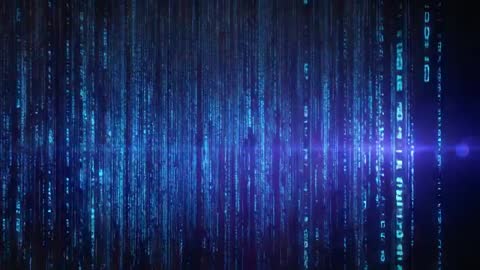 Looping neon data streams cascading in cyan and purple for futuristic HUD animation