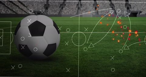 Strategy Concept Football Overplay on Stadium Background