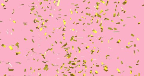 Gold Confetti Shower Against Pink Background Celebration Design - Download Free Stock Images Pikwizard.com