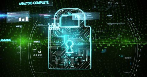 Cybersecurity Lock with Binary Code Data Analysis - Download Free Stock Images Pikwizard.com