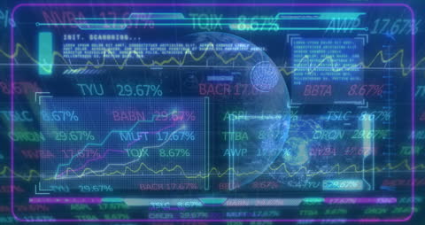 Digital Financial Graphics on Global Technology Background