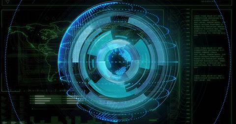 Holographic Globe on Virtual Interface Displaying Data