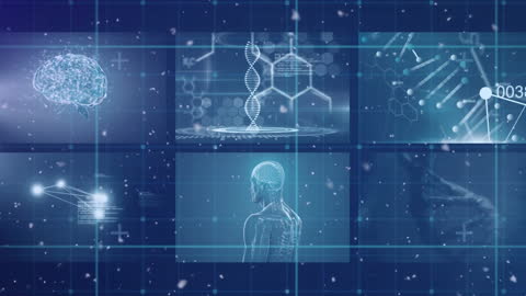 Futuristic Digital Brain and DNA Interface