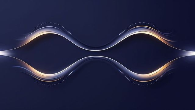 Elegant Flowing Waveforms with Gradient on Dark Background