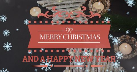 Festive Christmas and New Year Greeting with Ornaments