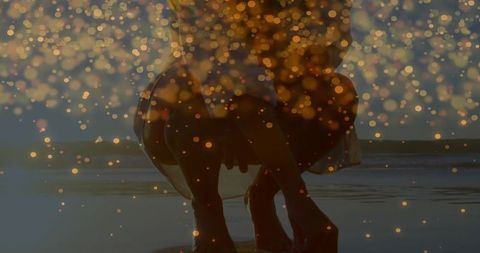 Ethereal Beach Vibes with Sparkling Overlay