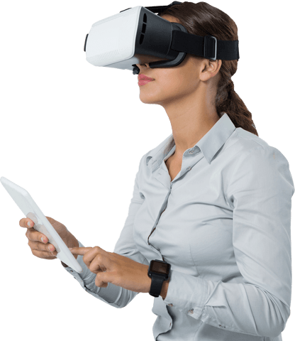 Transparent Middle-Aged Woman with Virtual Reality Headset - Download Free Stock Videos Pikwizard.com