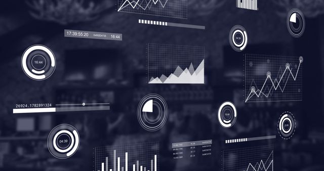 Digital Data Visualization Interface Showing Graphs and Charts - Download Free Stock Images Pikwizard.com