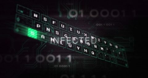 futuristic keyboard with glitched infected message concept - Download Free Stock Images Pikwizard.com