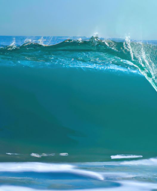 Crystal Clear Ocean Wave Curling Over - Download Free Stock Images Pikwizard.com