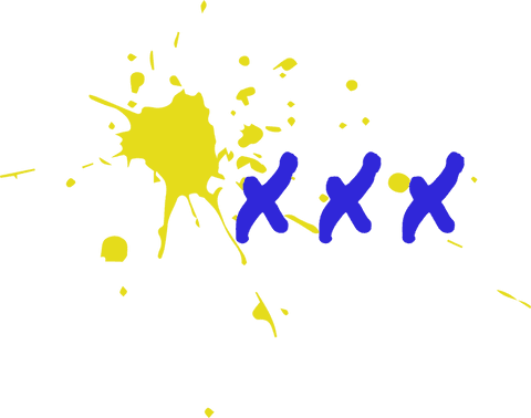 yellow paint splatter with blue x marks on transparent background - Download Free Stock Videos Pikwizard.com