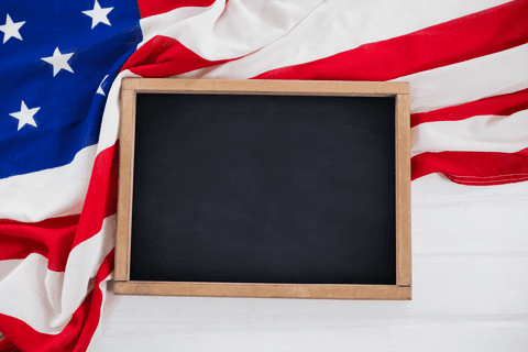 transparent chalkboard overhead on usa flag background - Download Free Stock Videos Pikwizard.com