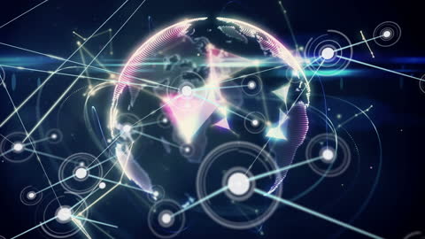 Digital Globe with Network Connections Visualizing Global Data