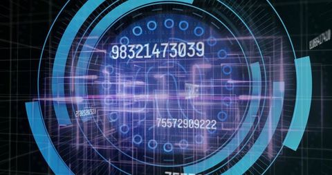 Futuristic HUD Interface with Digital Numeric Display