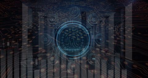 Digital Fingerprint and Data Network Connections on Abstract Interface - Download Free Stock Images Pikwizard.com