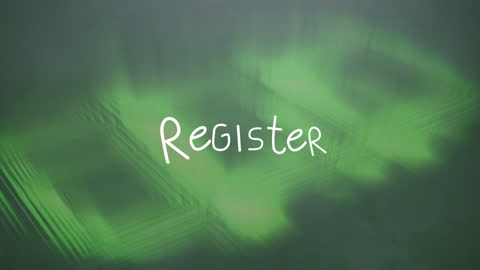 Green Abstract Background with Register Text Overlay