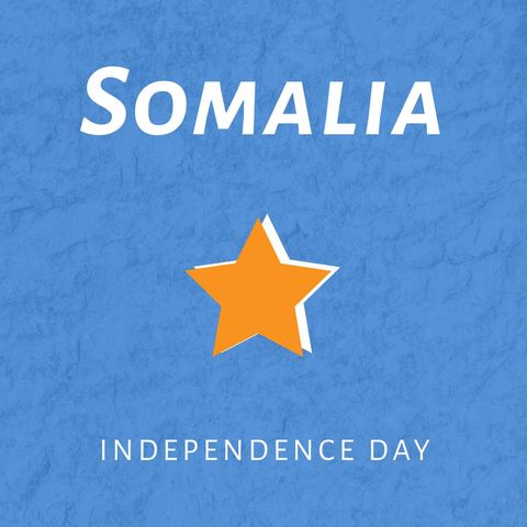 Somalia independence day celebration with star on blue background