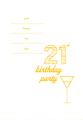 yellow 21st birthday party invitation with transparent background - Download Free Stock Videos Pikwizard.com