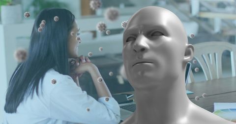 Cyber conceptual art blending technology and human elements