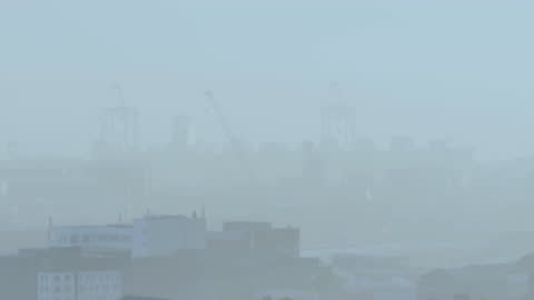 Futuristic Cityscape with Technology Shapes Overlay