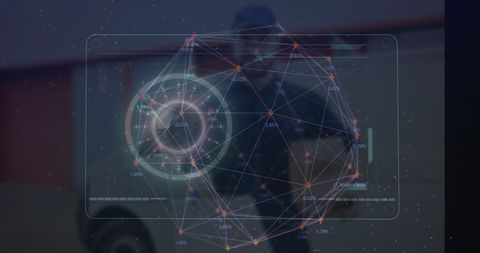 Futuristic Digital Interface Overlaying Network of Connections - Download Free Stock Images Pikwizard.com