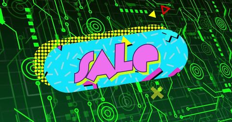 Digital Sale Overlay on Circuit Board Background - Download Free Stock Images Pikwizard.com