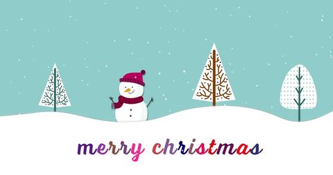 Festive Snowman with Merry Christmas Multicolor Text - Download Free Stock Images Pikwizard.com
