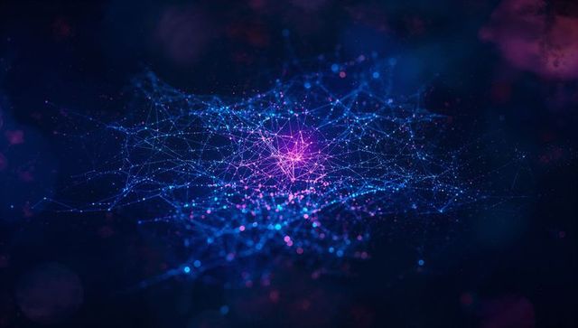 Cosmic Neural Network with Glowing Nodes and Connections